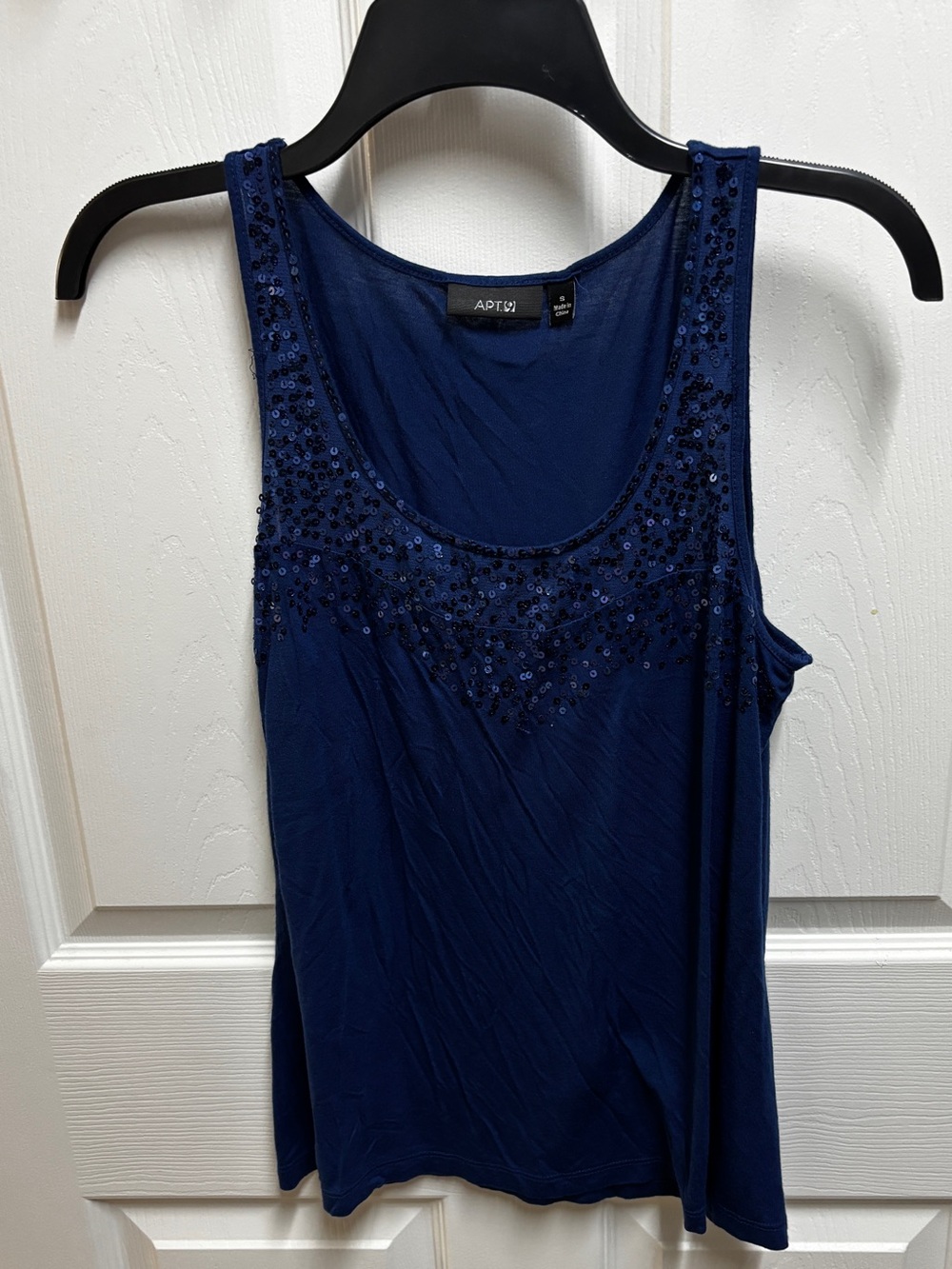 Apt. 9 Blue Sequin Sequined Sleeveless Tank Top